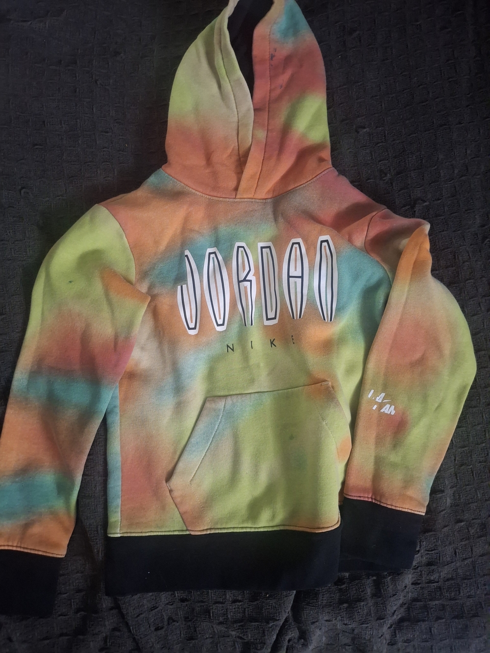 Jordan Kids' Tie-Dye Pullover Hoodie - Orange, Green, Blue
